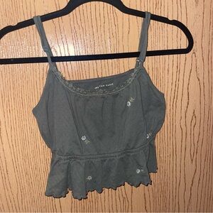American Eagle Outfitters Green Embellished Crop Camisole